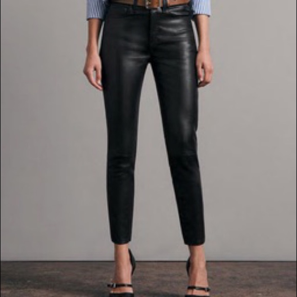 Niña High Ride Leather Jeans NWT